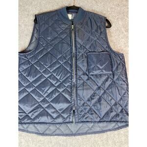 Vintage 70s OshKosh B’Gosh Puffer Vest Mens L Blue Quilted Full Zip Outdoor USA